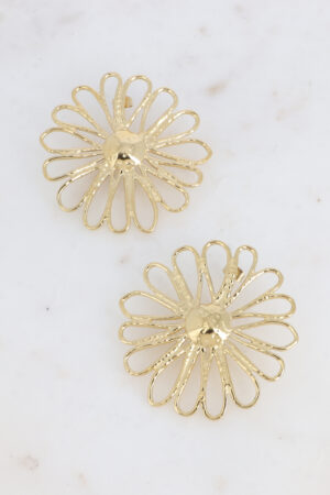 Boucles d'oreilles puces fleurs XL