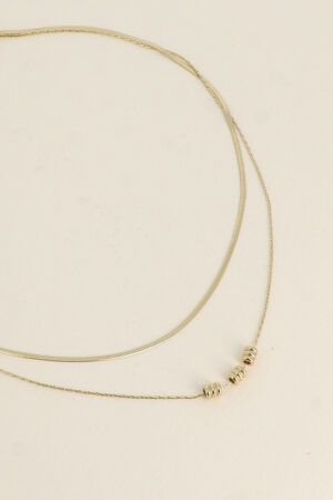 Collier double rang maille et perles